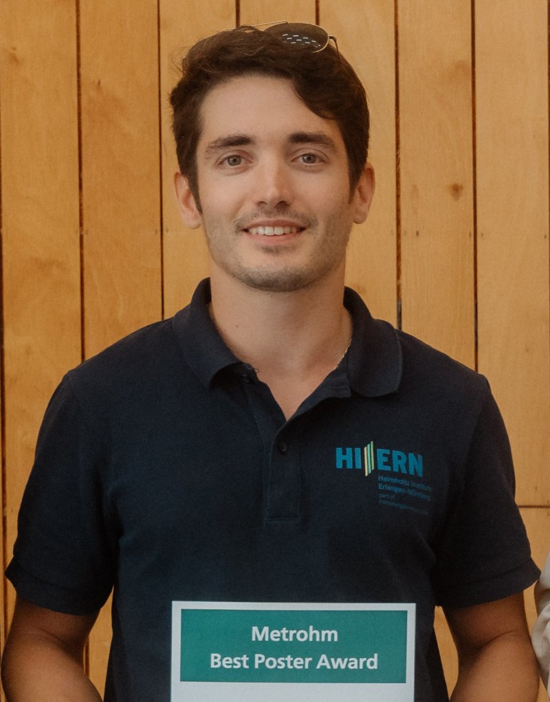 One of the winners of the Metrohm Poster Award at Electrochemistry 2024 in Braunschweig